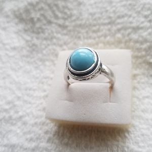 Turquoise silver ring size 9